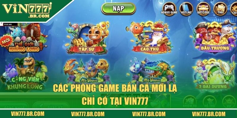 Bắn Cá Hấp Dẫn Với Hình Ảnh Đồ Họa Cực Nét Tại Vin777 3 Các phòng game bắn cá mới lạ chỉ có tại Vin777